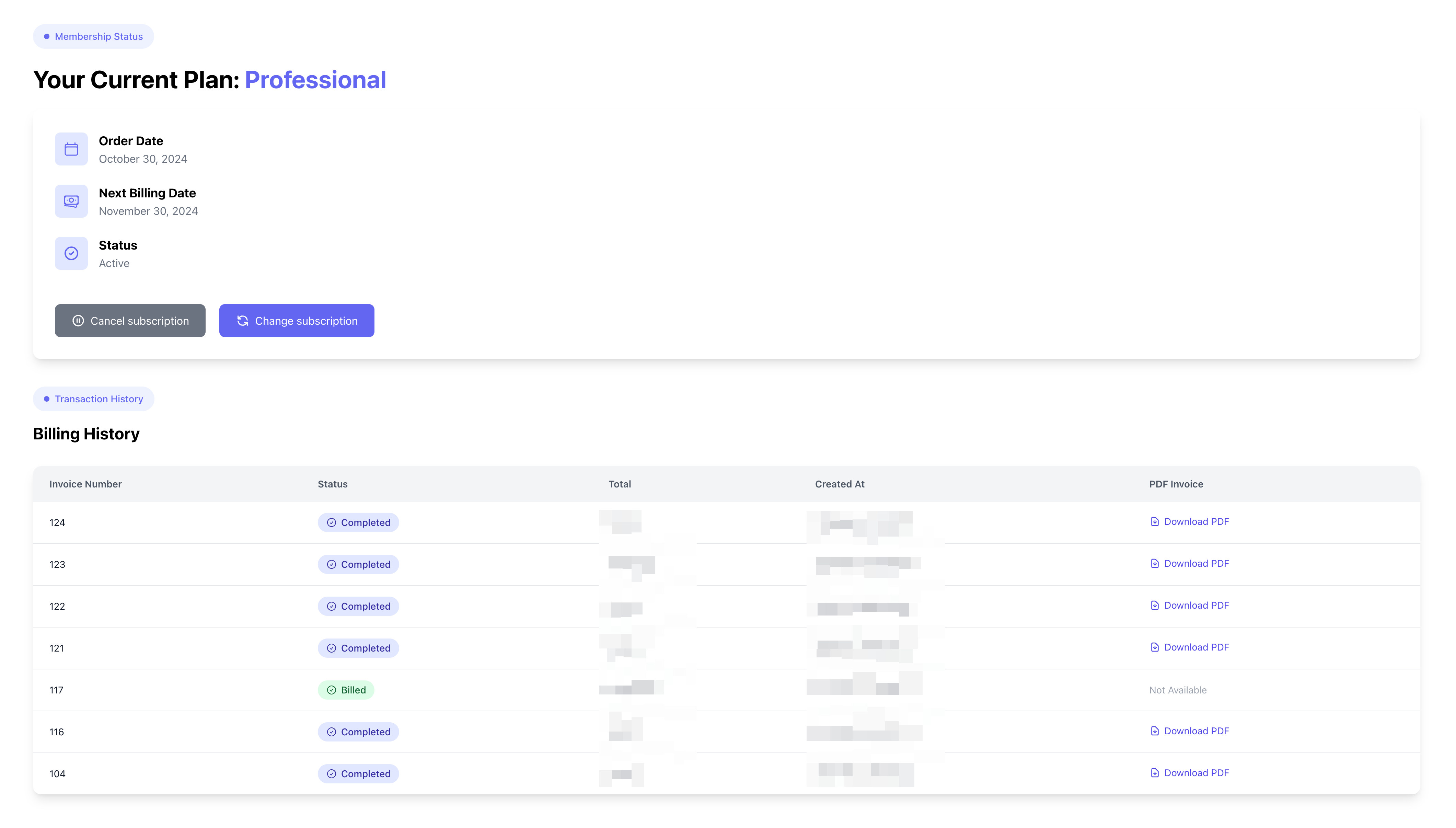 Membership Page