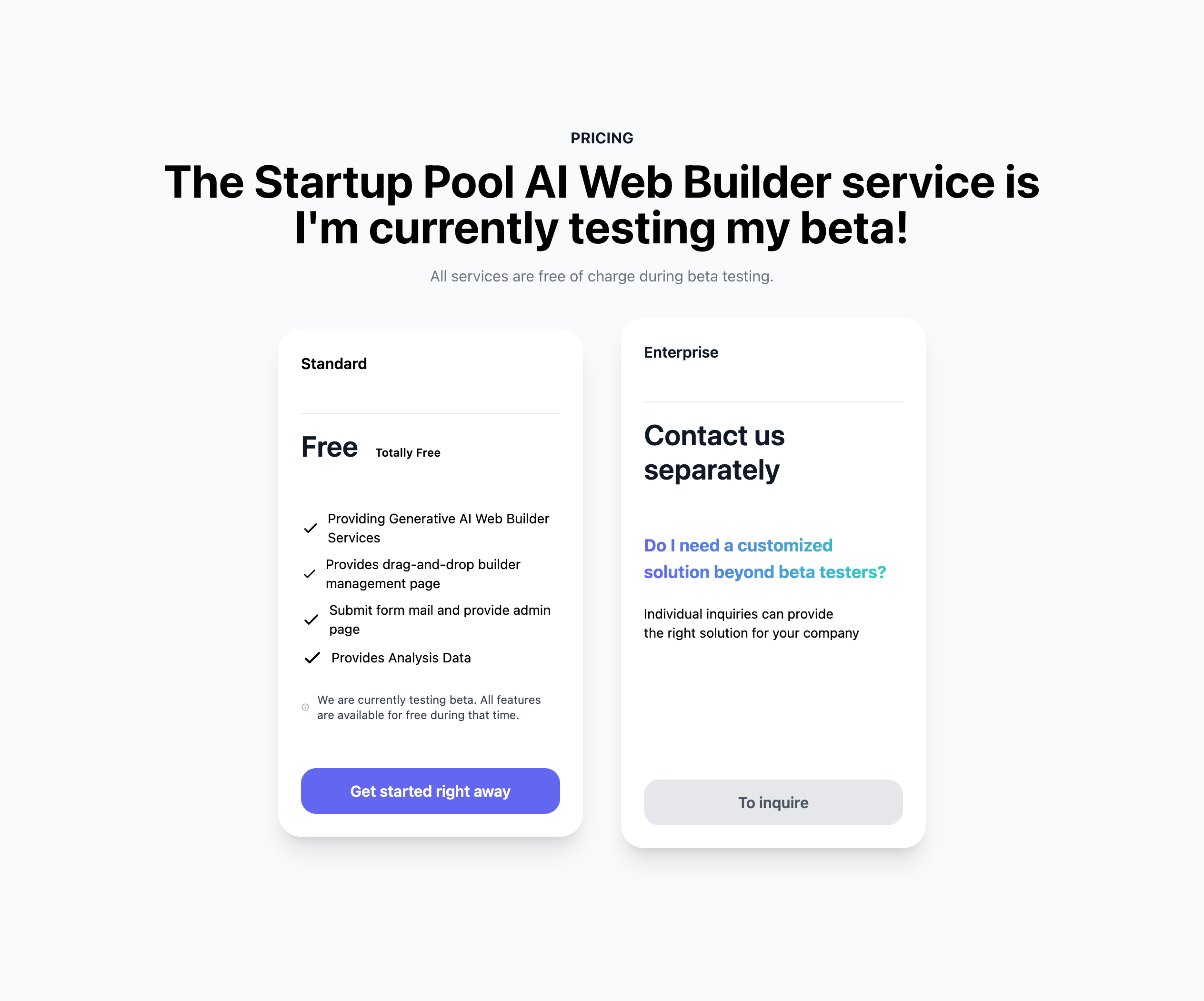 Simple Pricing Plan Card