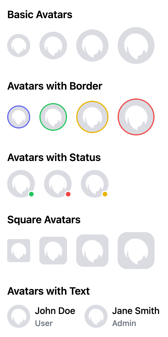 Basic Avatar layout code