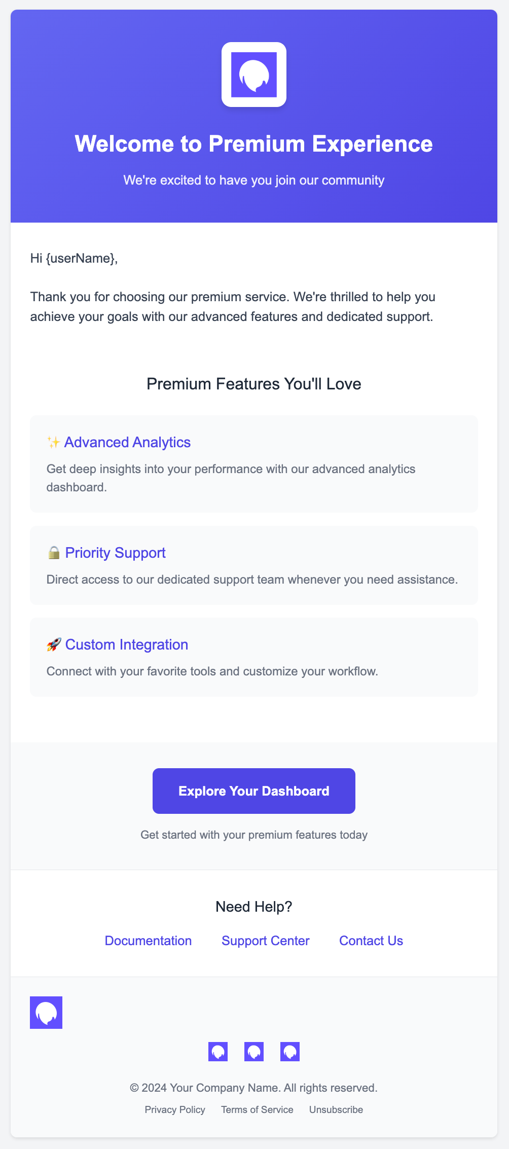 Premium Notification Email Template