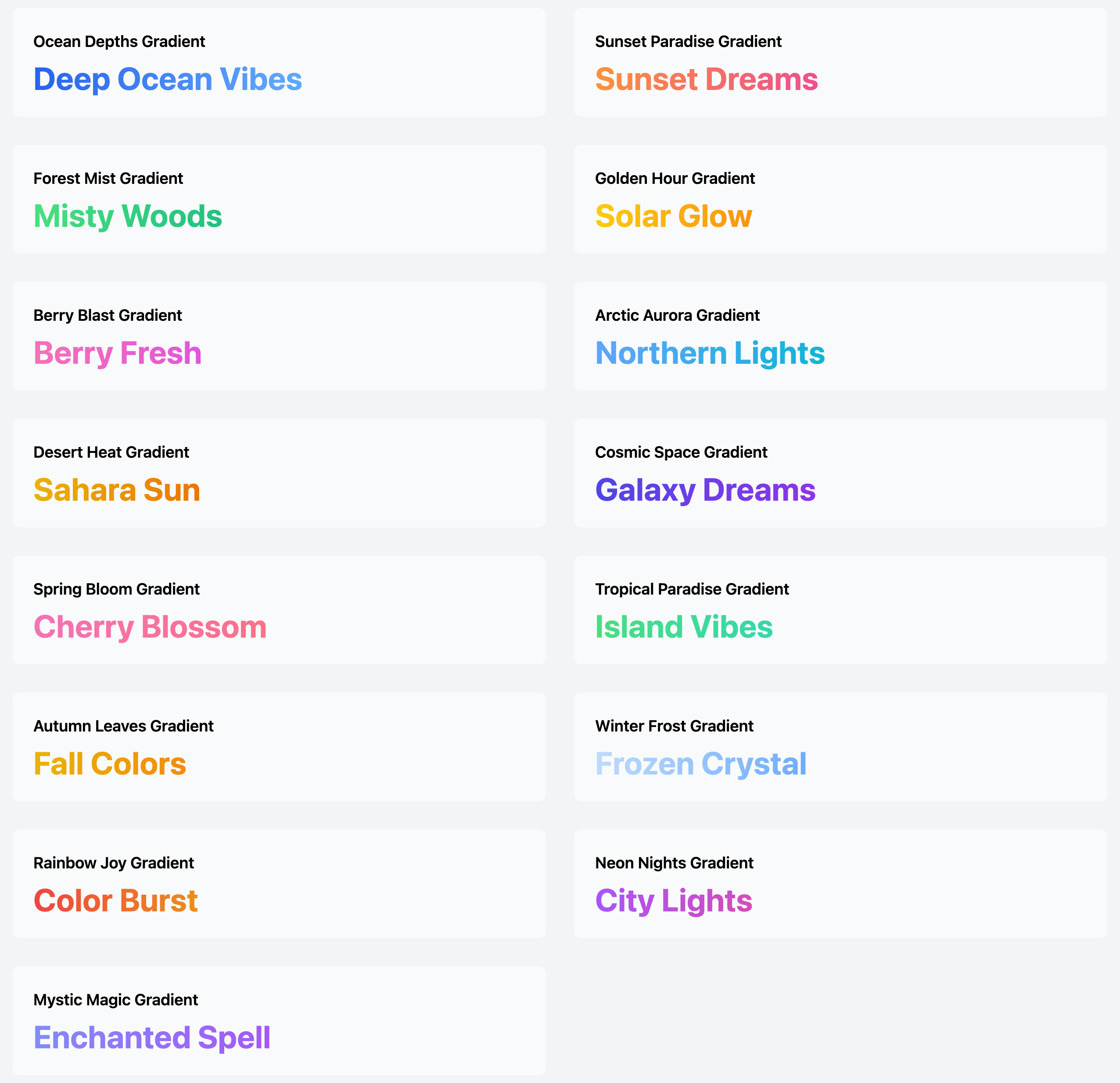 Tailwind css Gradient Text Collection