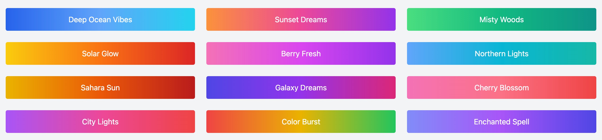 Basic Rectangle Gradient Button Elements