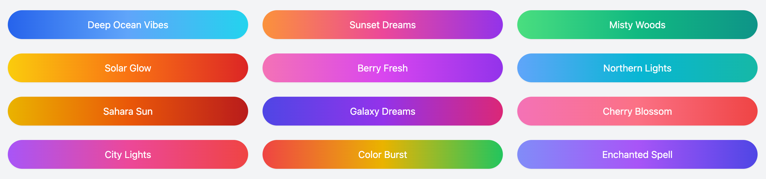 Basic Rounded Full Gradient Button Elements