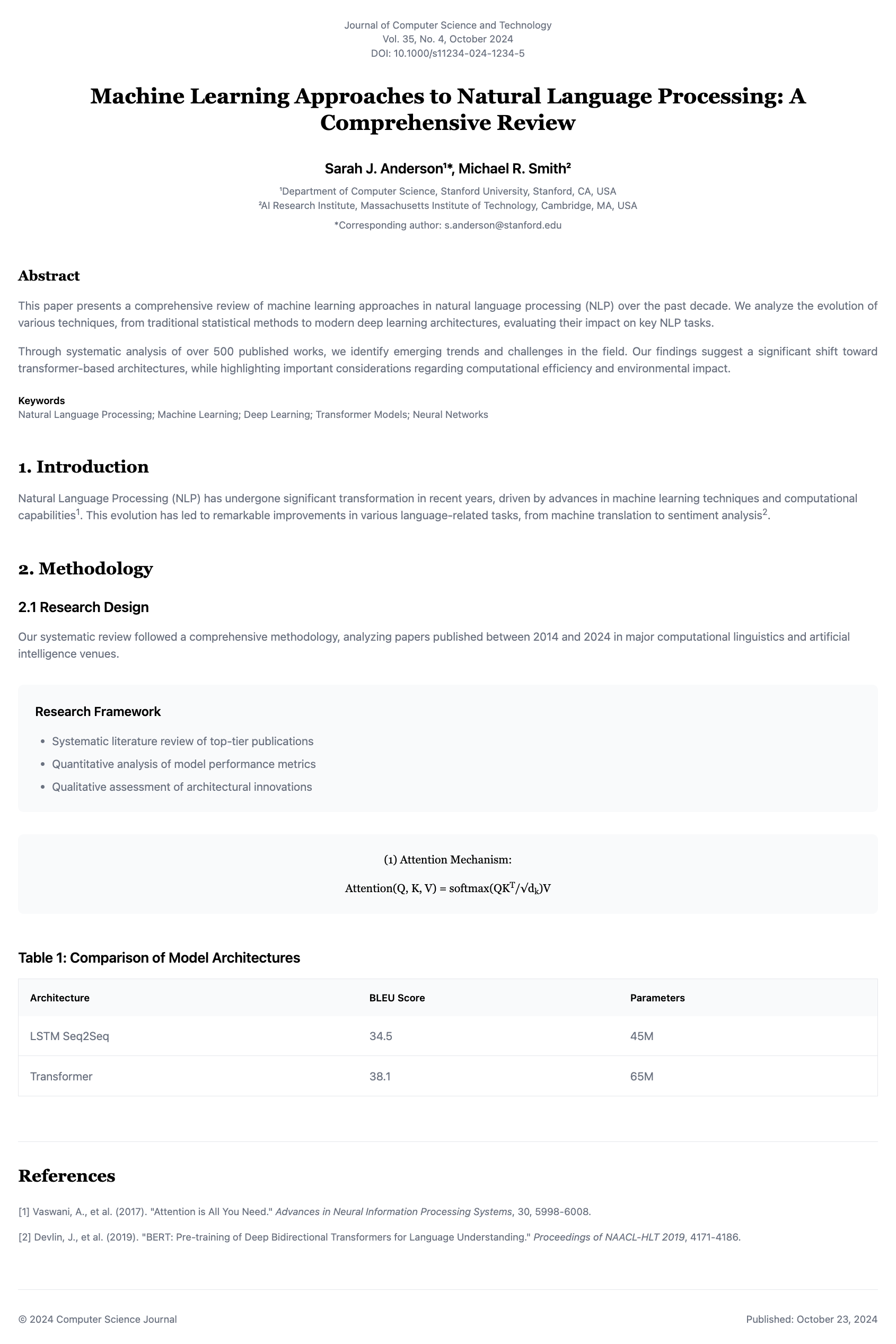 Academic Paper Format Template