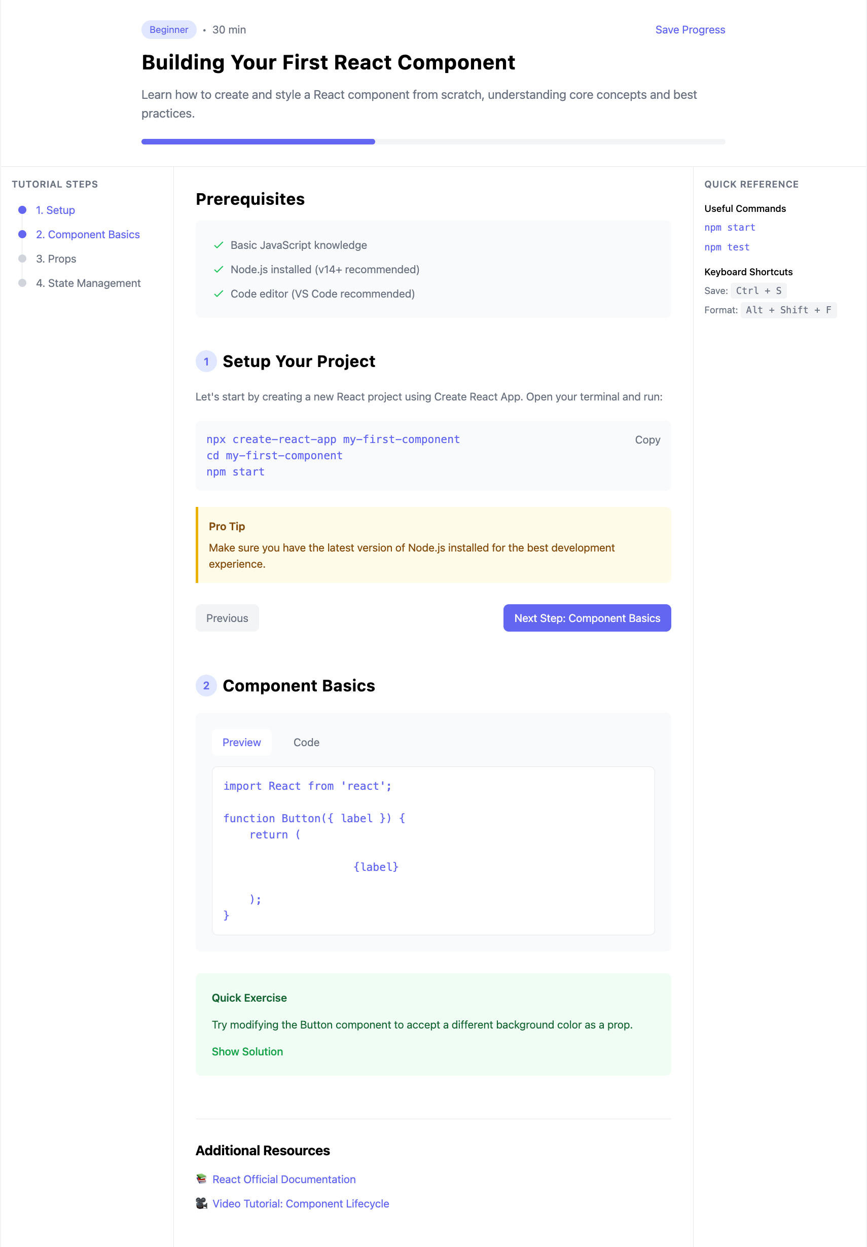 Tutorial Step-by-Step Layout Template