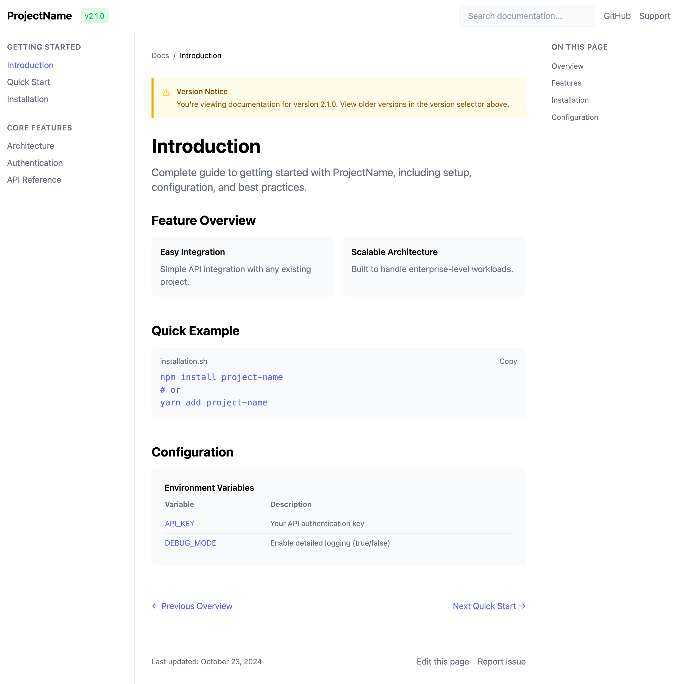 Project Documentation Template