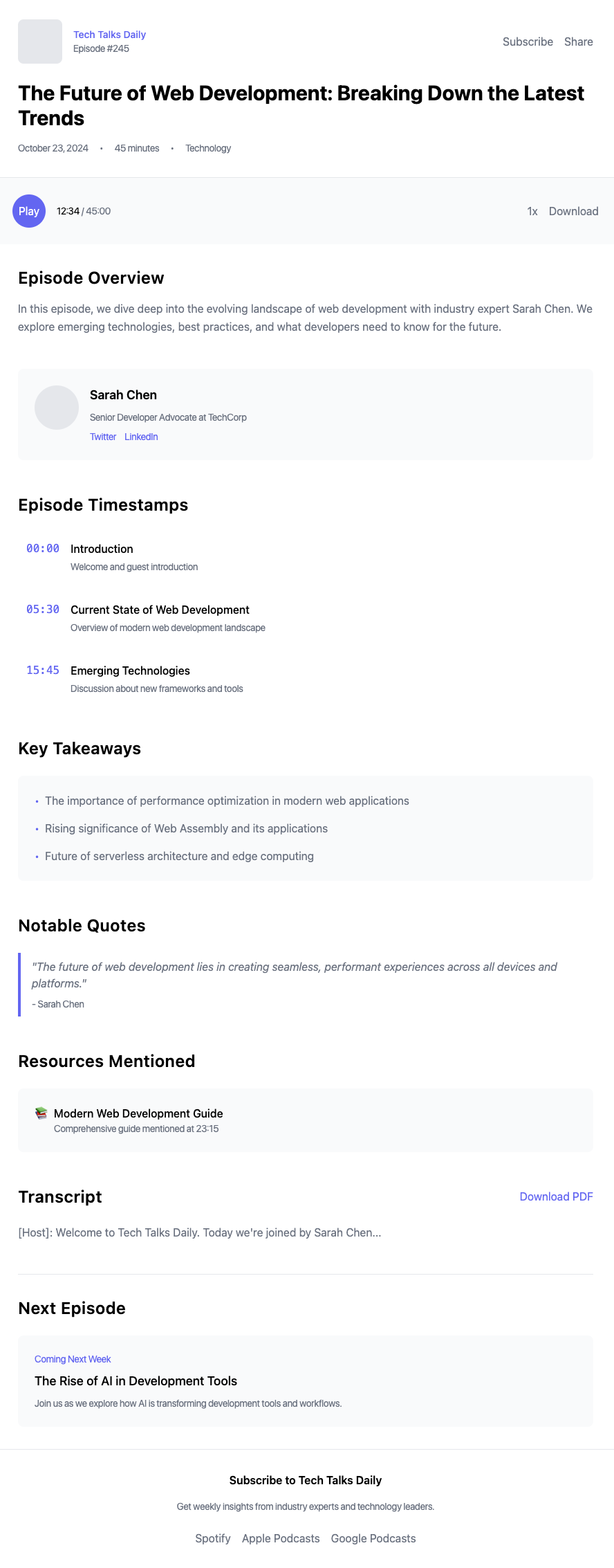 Podcast Episode Notes Template