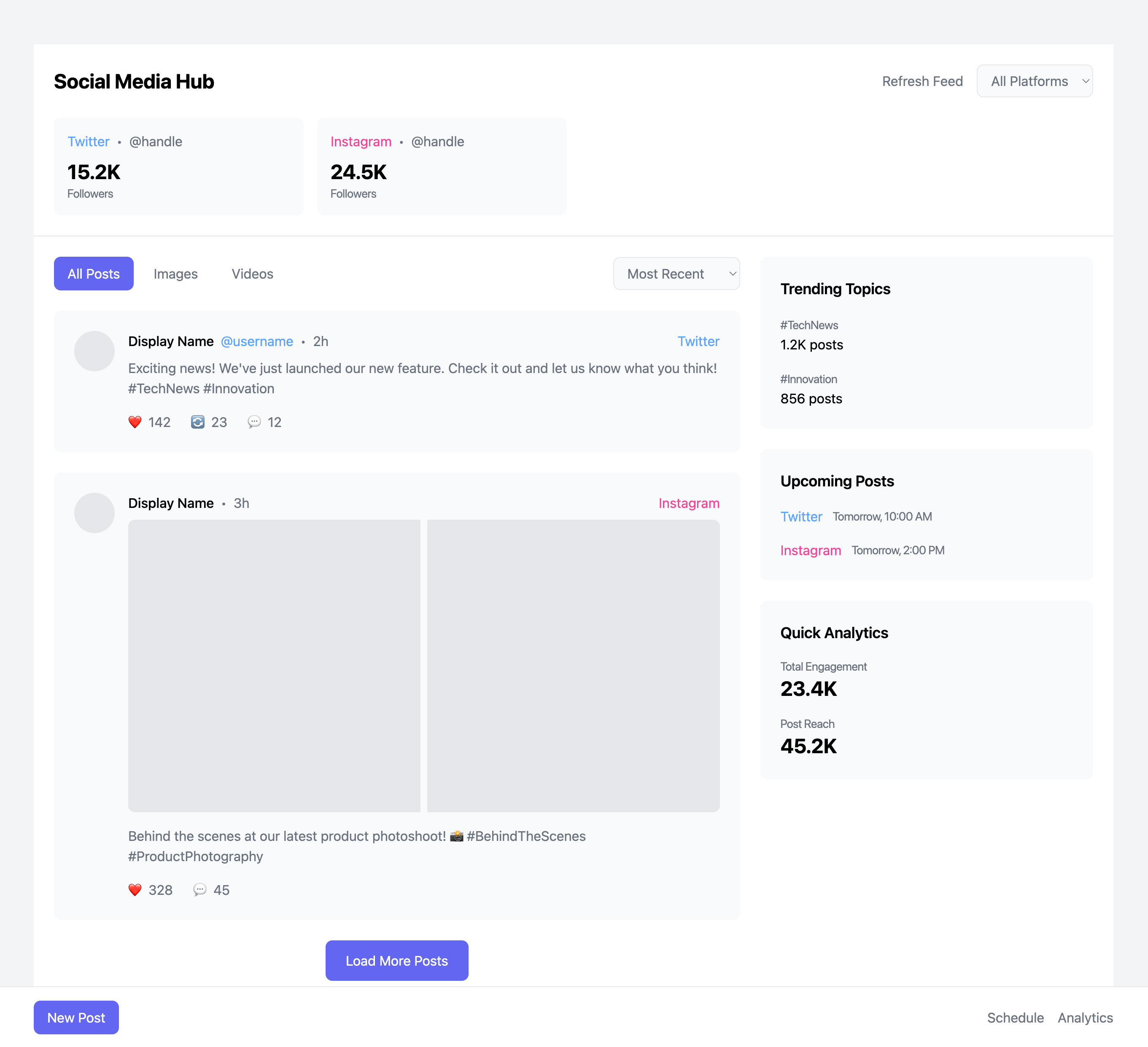 Social Media Integration Layout Template