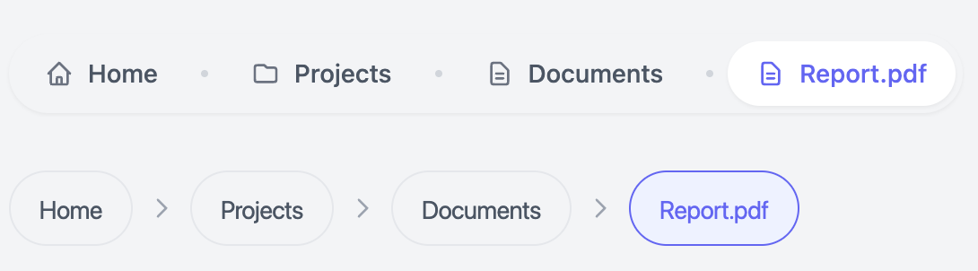 Pill-shaped Breadcrumb Template