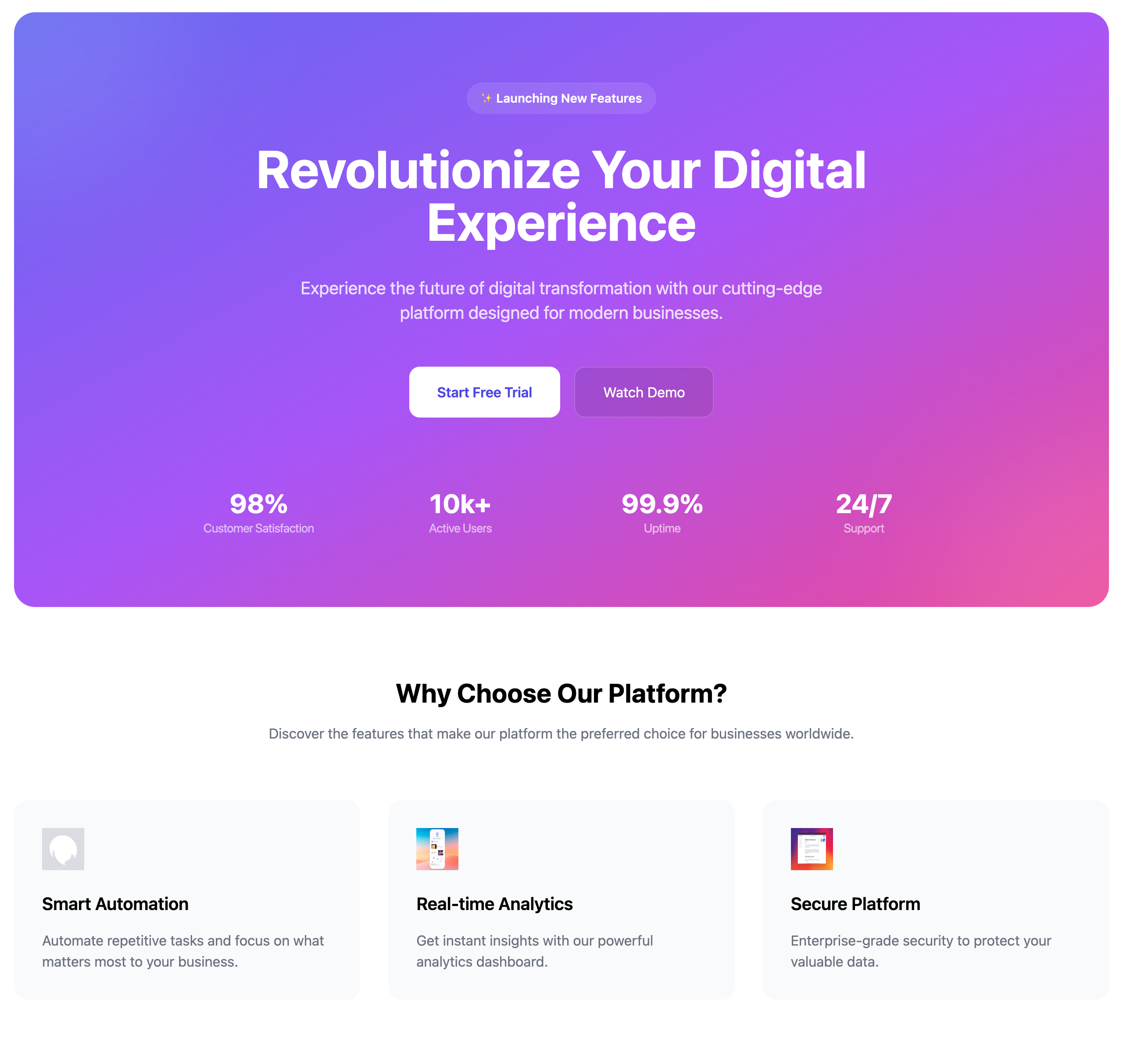 Gradient Hero Banner CTA Template
