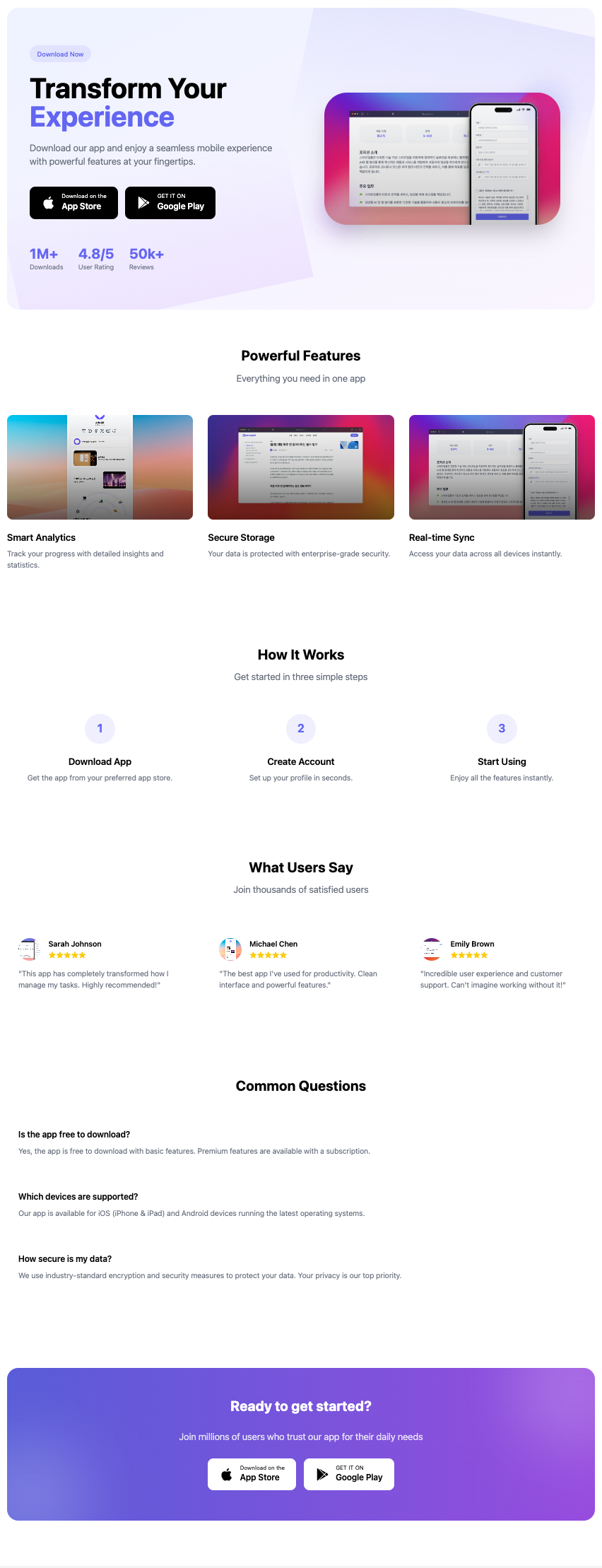 Download App Landing Page Template