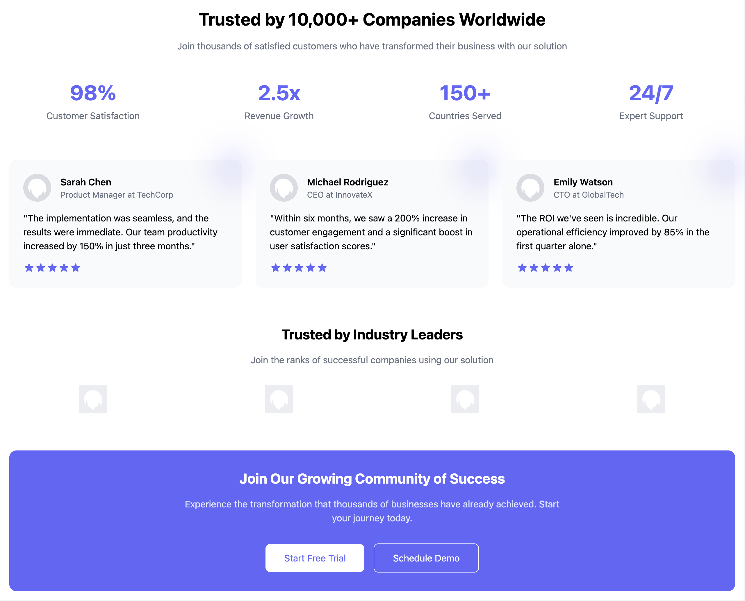 Social Proof Stats CTA Template