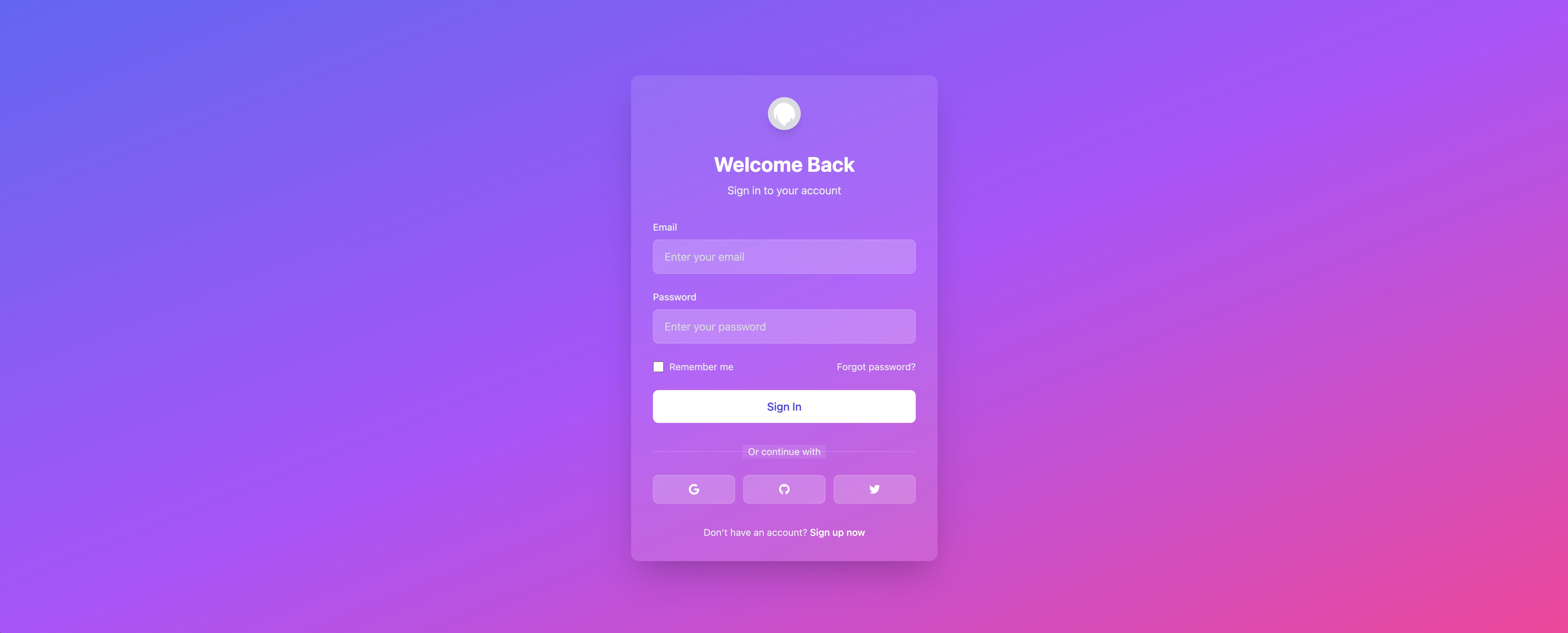 Modern Gradient Login Template