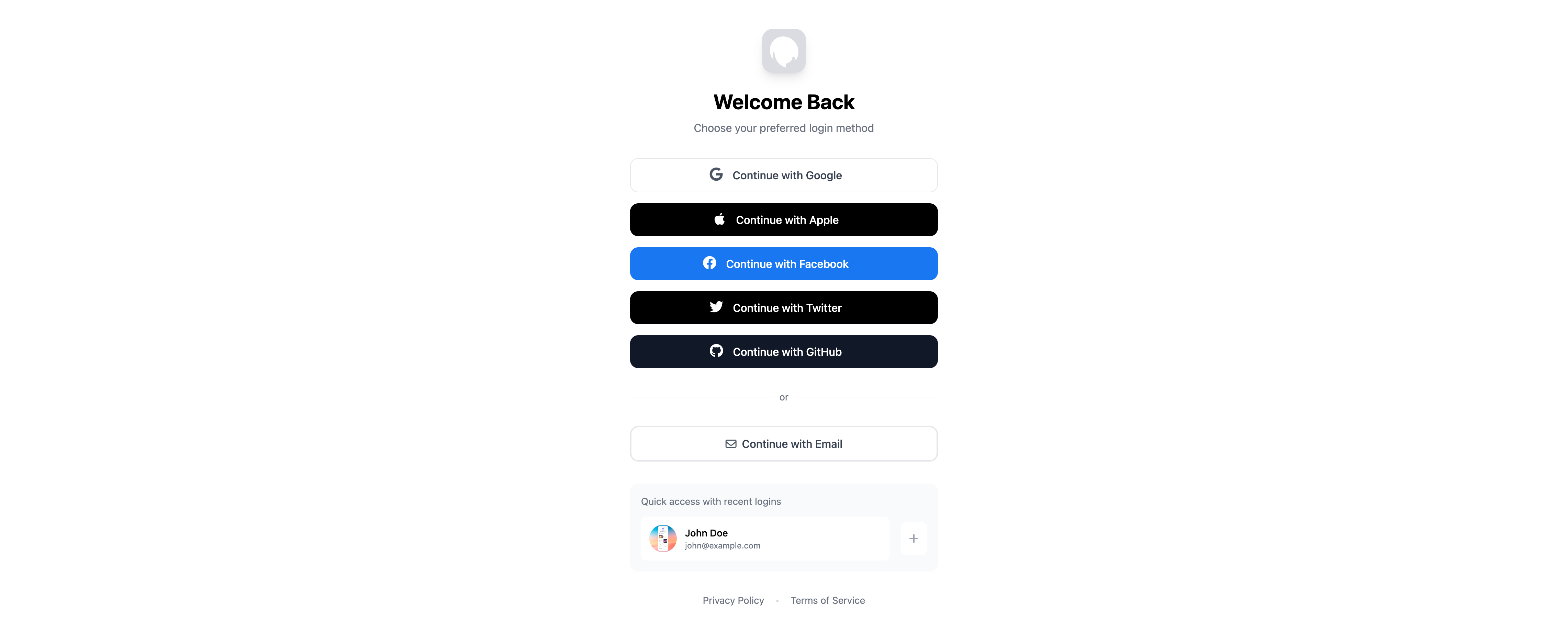 Social Login Hub Template