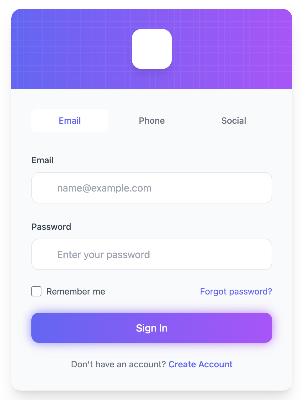 Dynamic Form Login Template