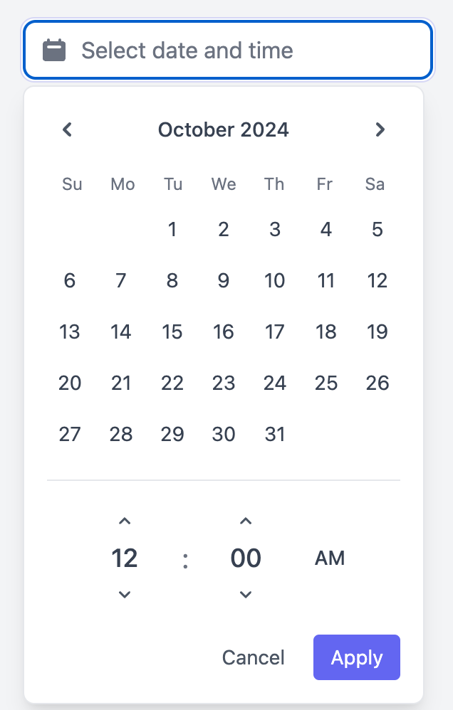 Date/Time Picker Input