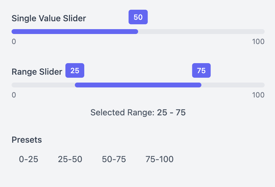 Range Slider Input