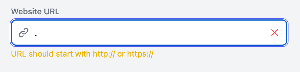 URL Input with Validation Template