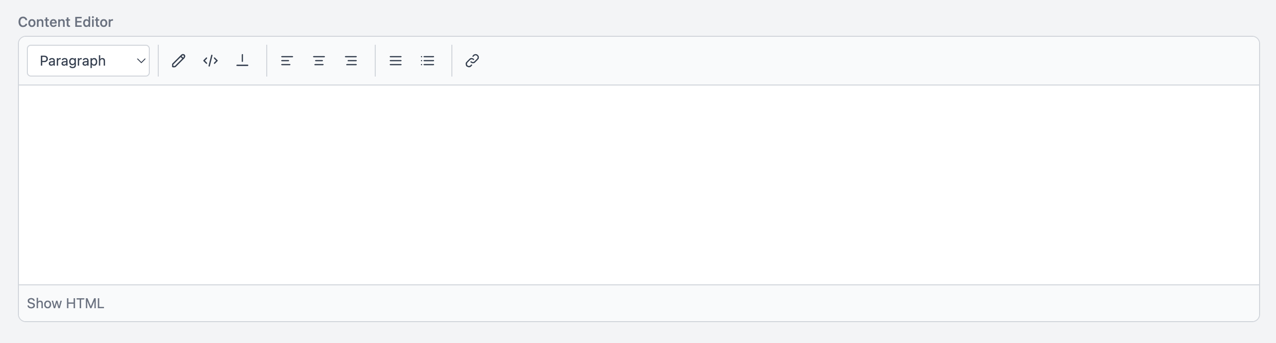 Rich Text Editor Input Template