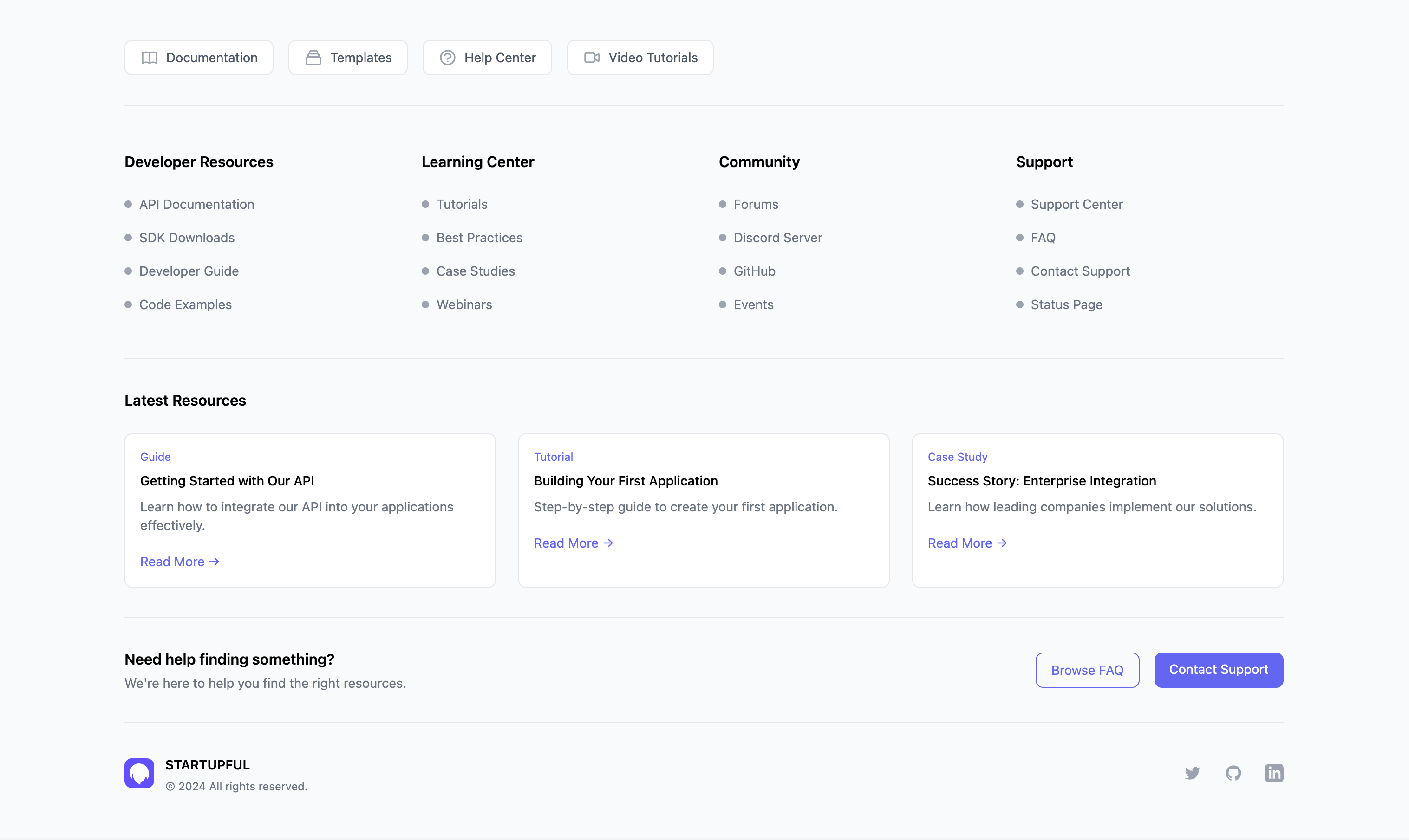 Resources & Links Footer Template