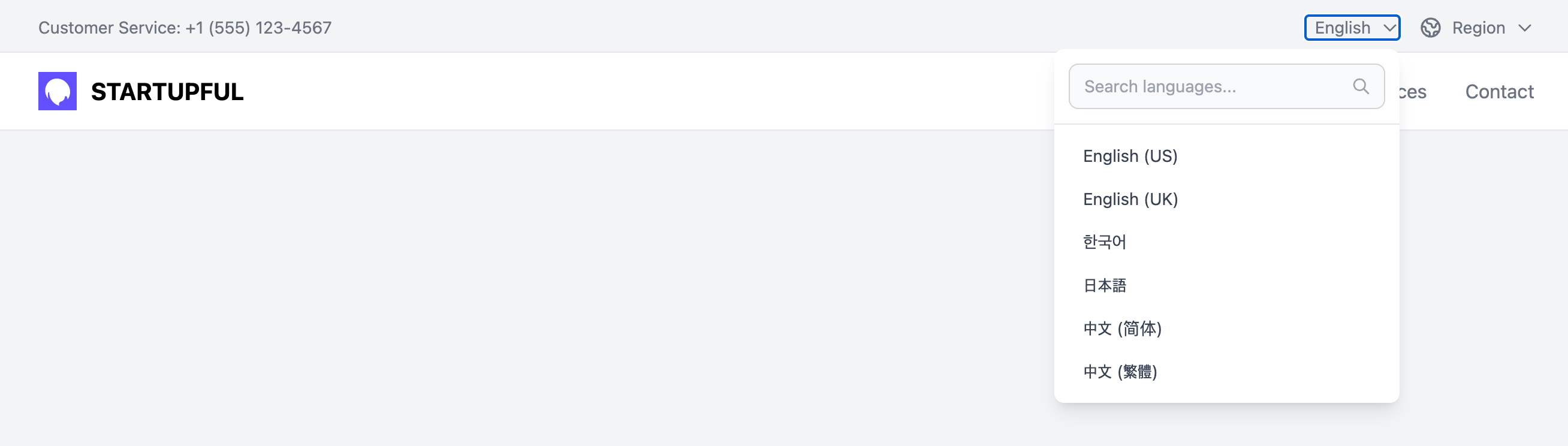 Language Switcher Header Template