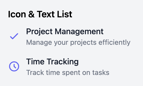 Icon & Text List