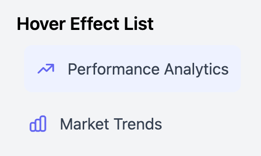 Hover Effect List