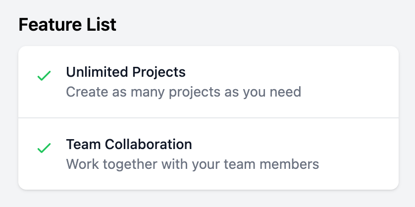 Feature List