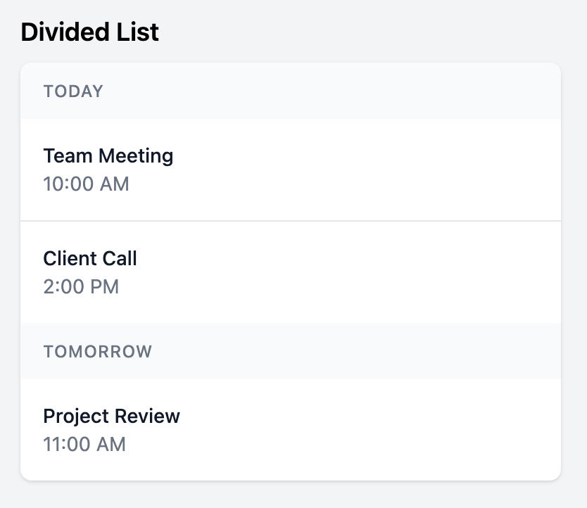 Divided List