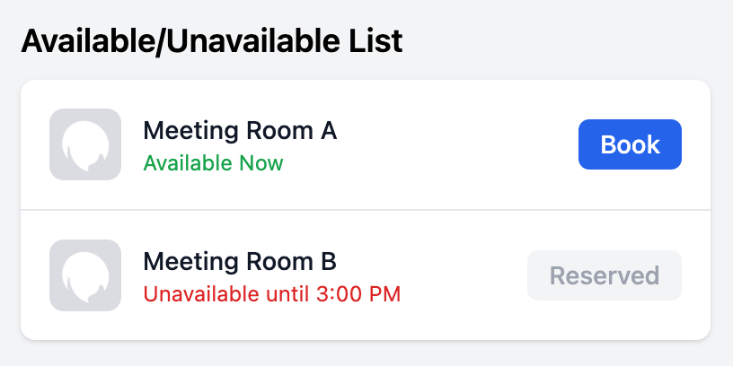 Available/Unavailable List