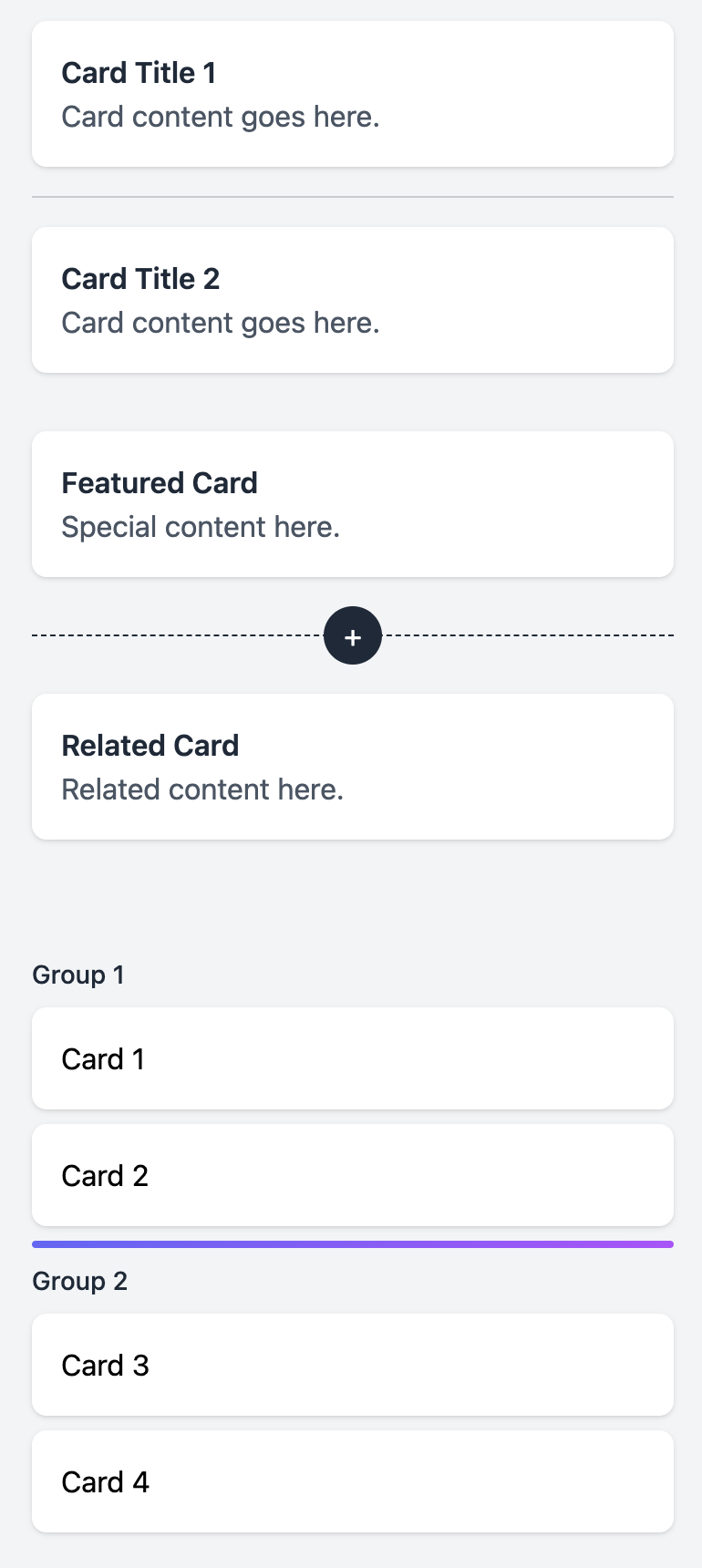 Card Group Divider