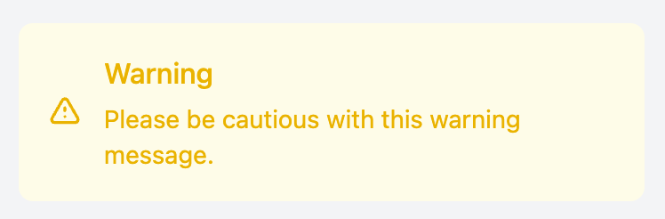 Standard Warning Alert