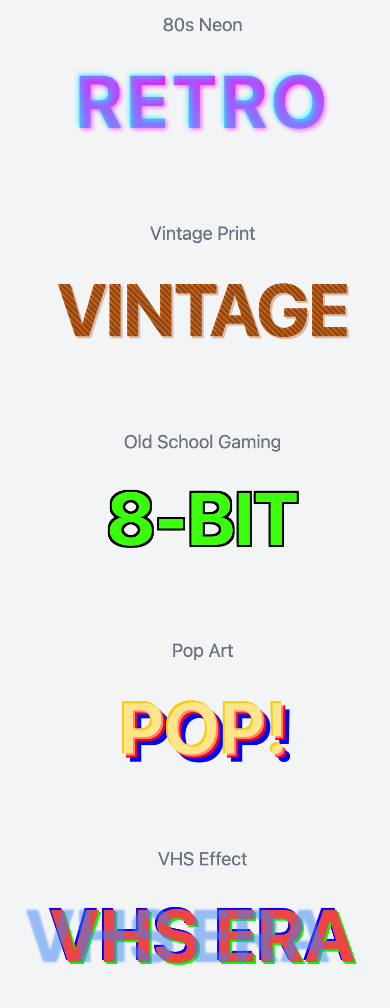 Retro Text Collection