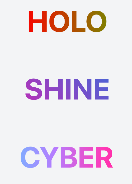 Holographic Text Effect
