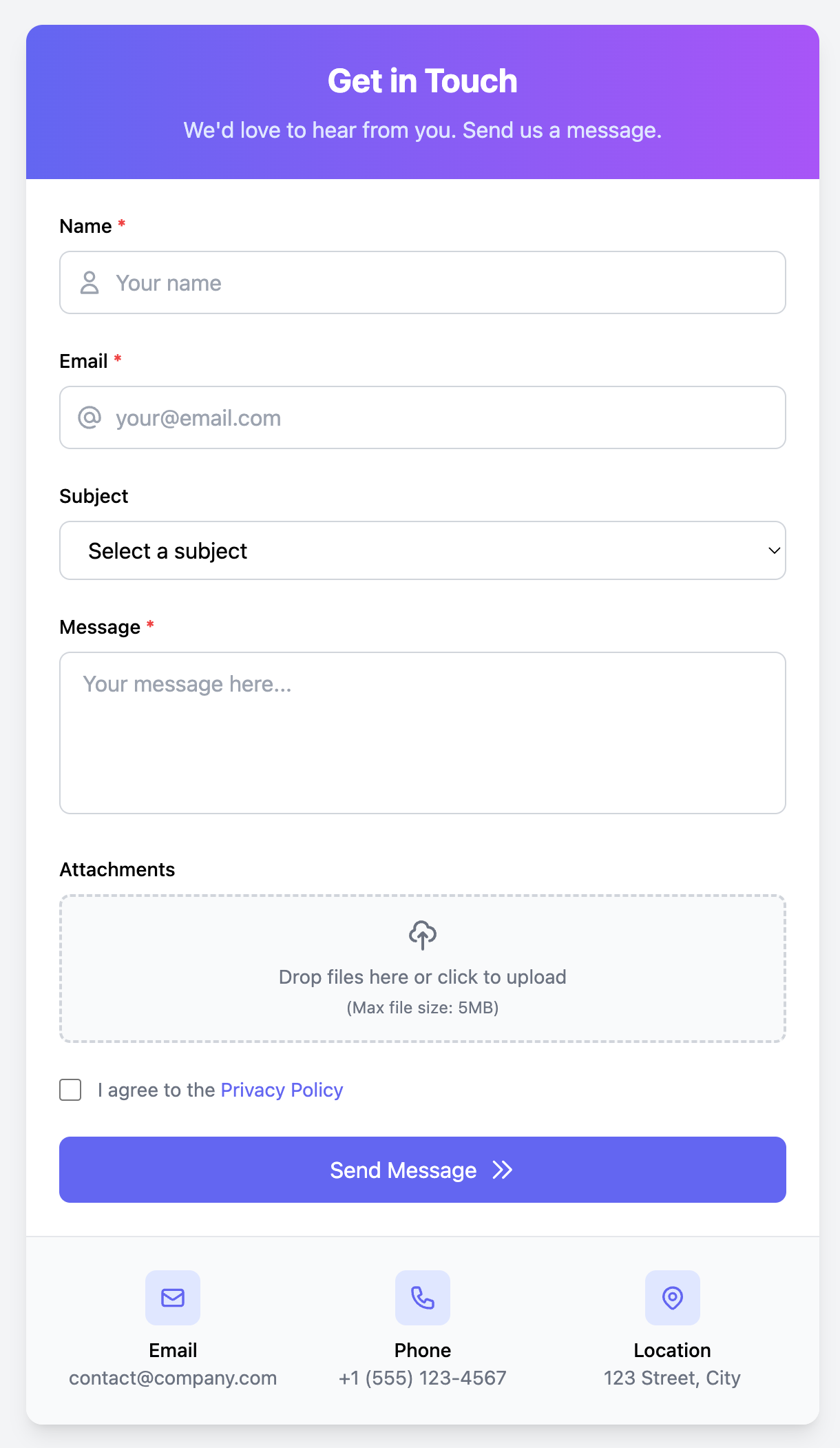 Simple Basic Contact Form
