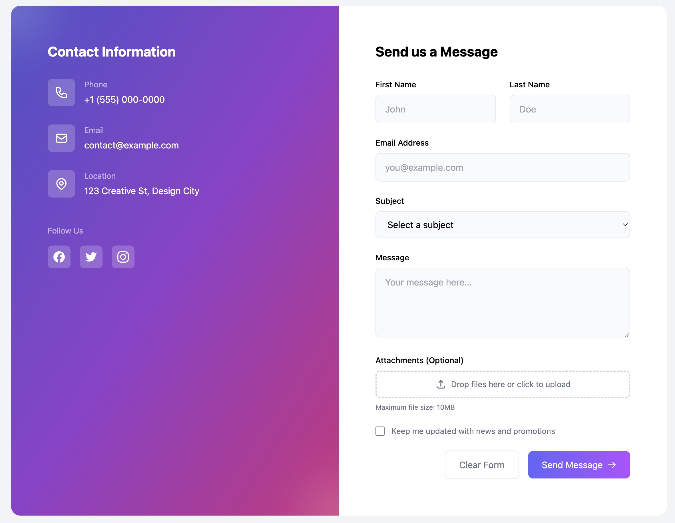 Creative Contact Form