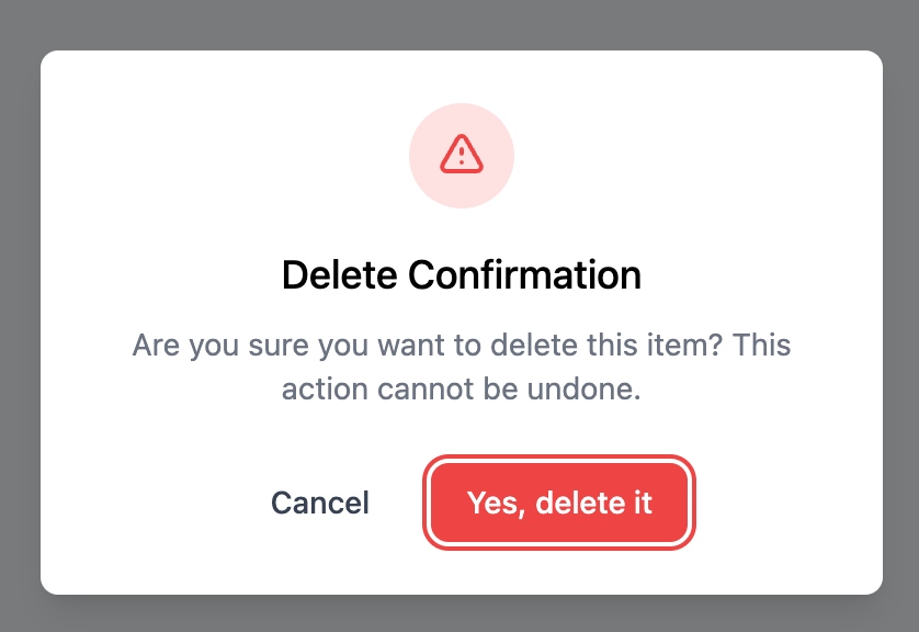 Simple Confirmation Modal