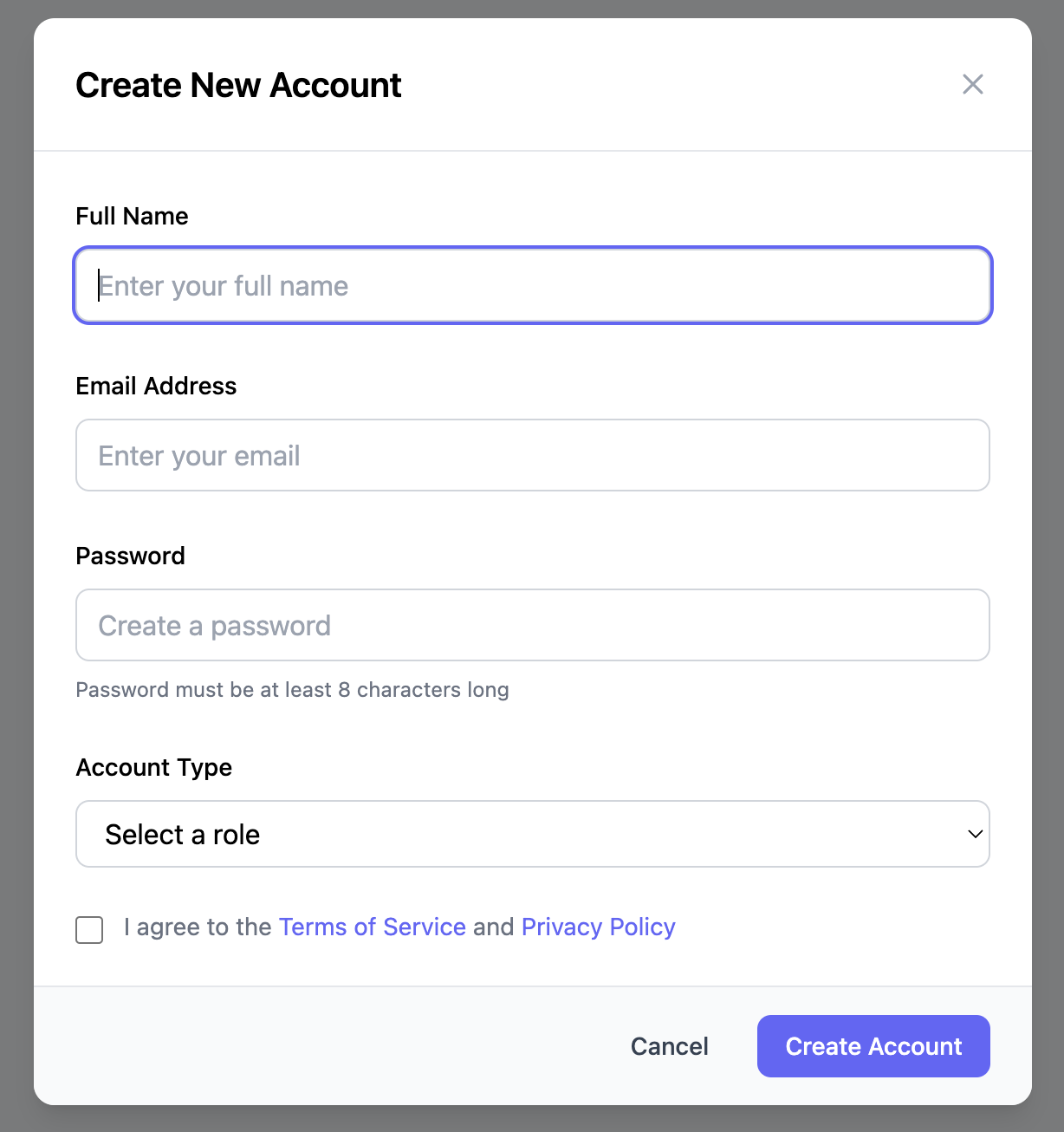 Standard Form Modal