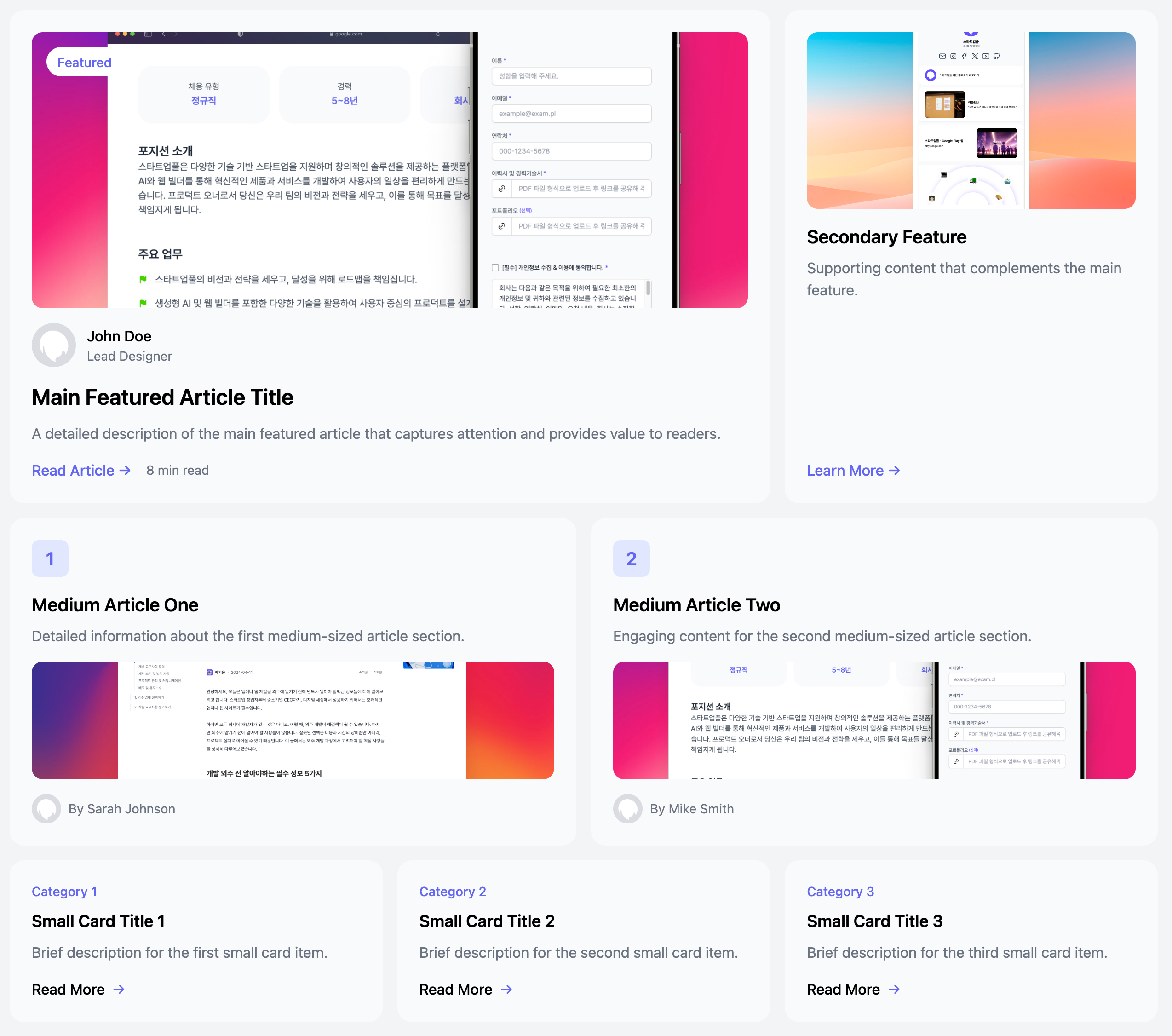 F-Pattern Bento 7-Grid Template