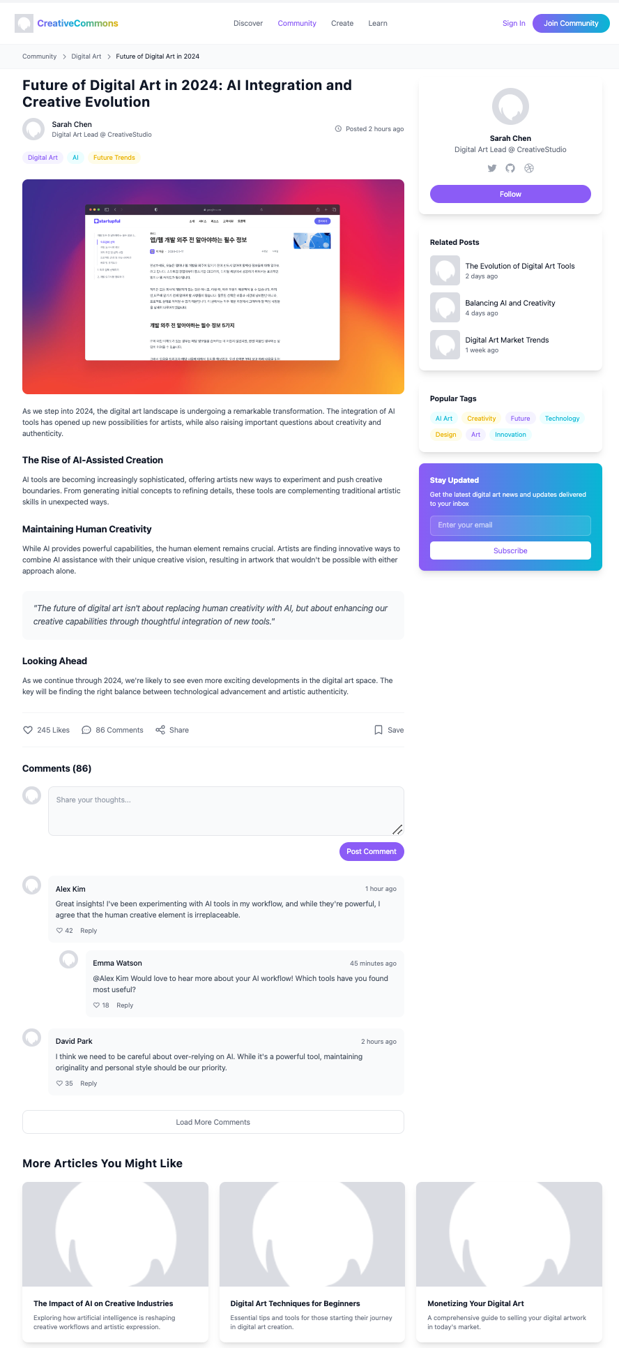 CreativeCommons Creator Community Detail Page