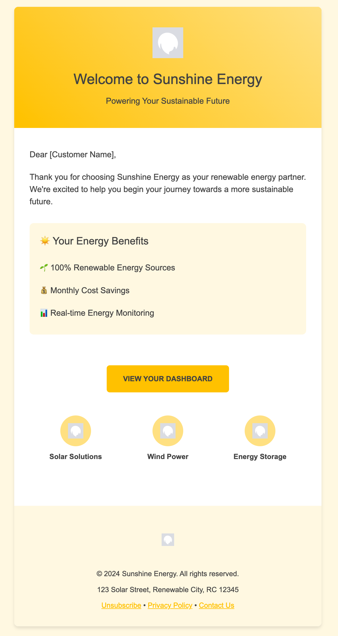 Sunshine Energy Email Template