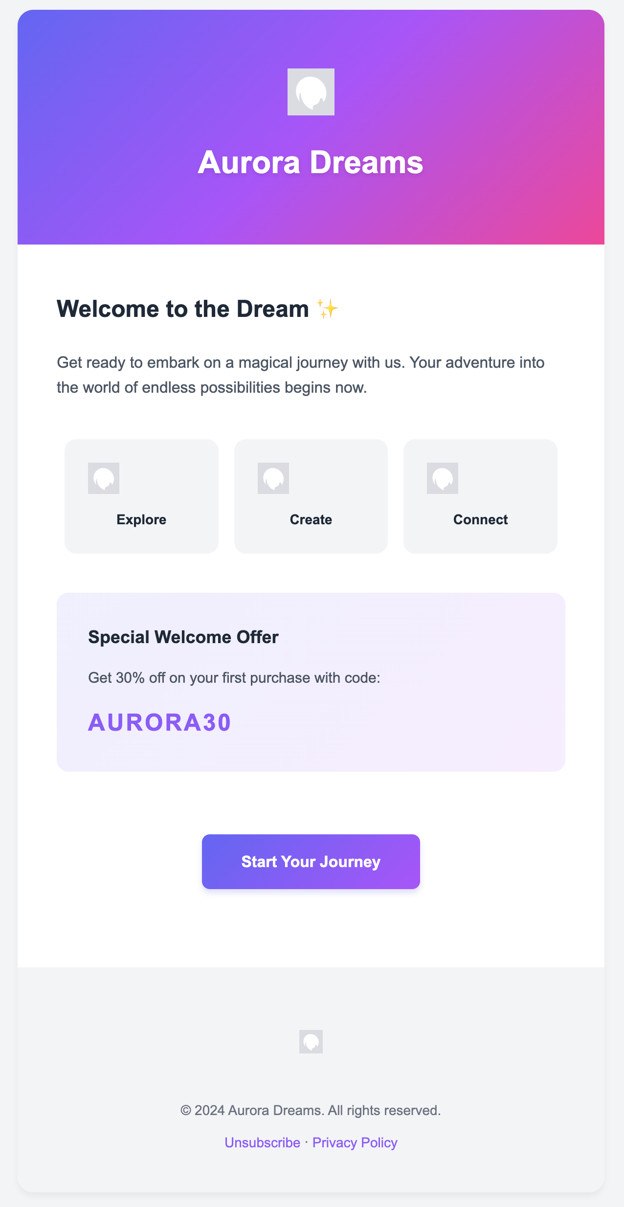 Aurora Dreams Email Template