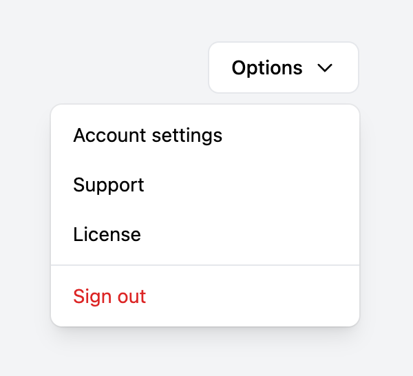 Right-aligned Dropdown Menu