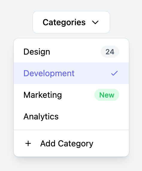 Center-aligned Dropdown Menu