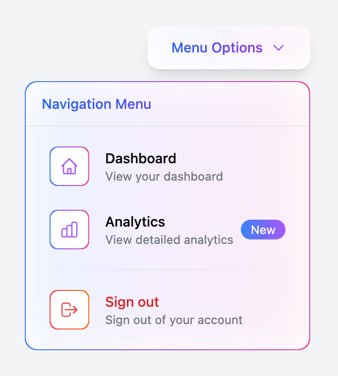 Aurora Gradient Style Dropdown