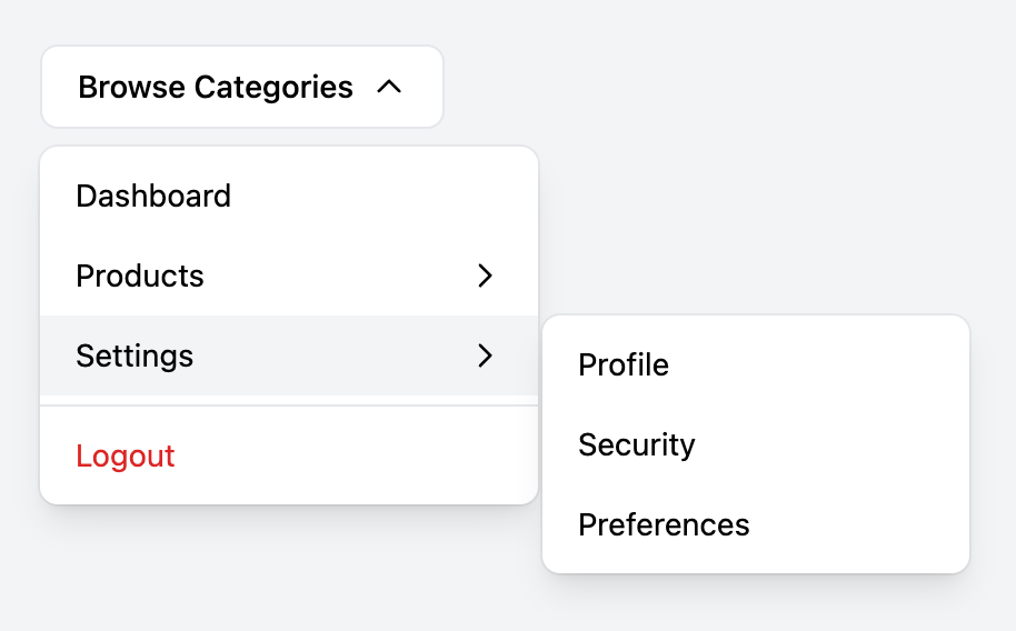 Multi-level Dropdown