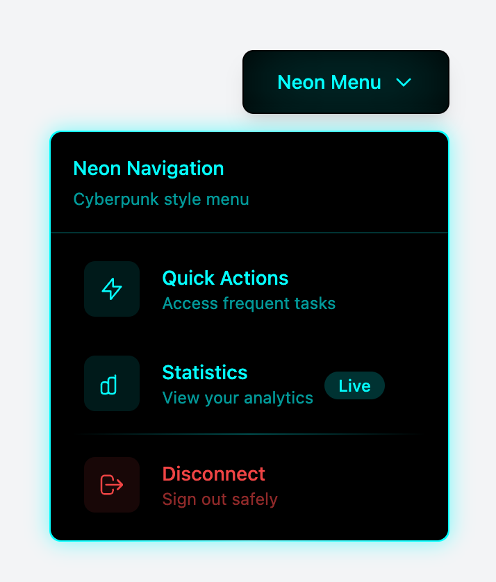 Neon Gradient Style Dropdown