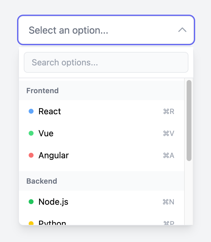Grouped Option Select