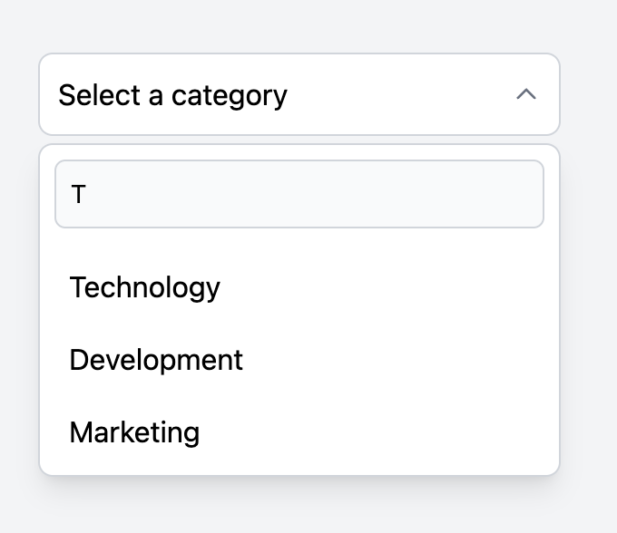 Searchable Select Input Template