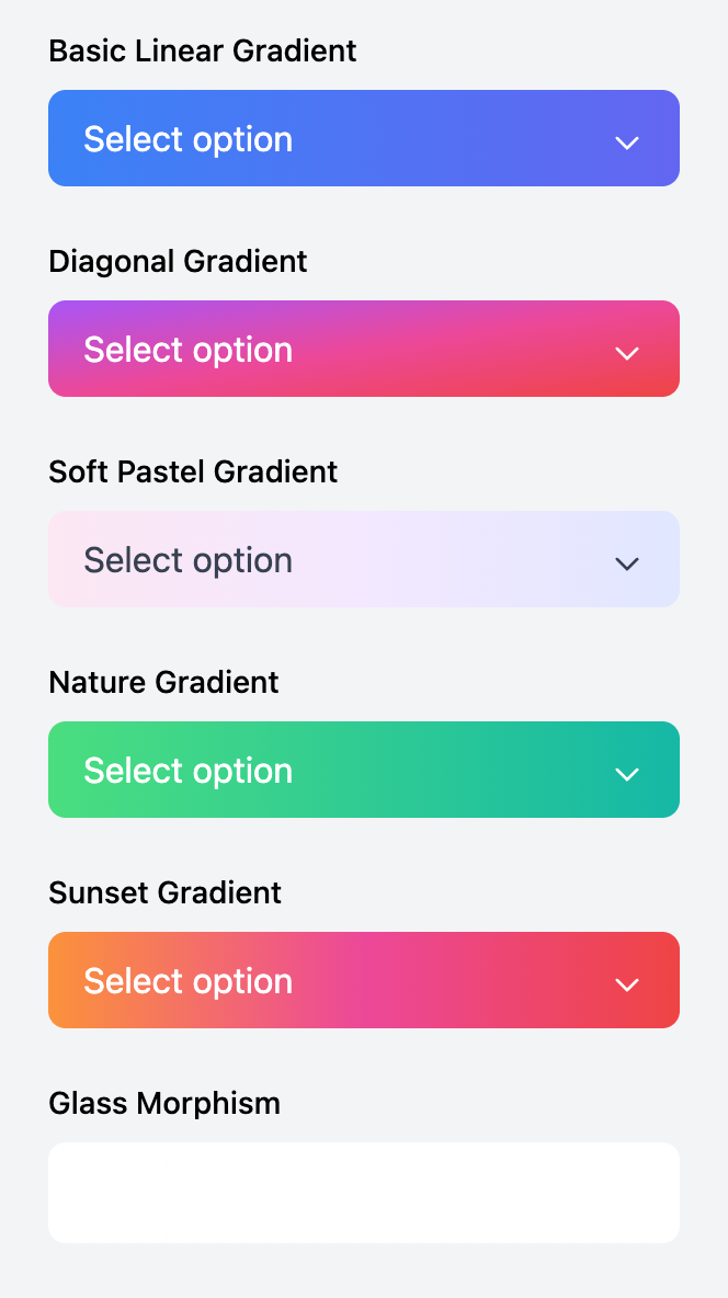 Gradient Style Select Template